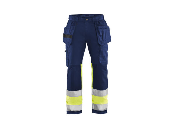 Blåkläder 1558 Håndverksbukse Varsel Marineblå/Gul C54