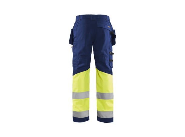 Blåkläder 1558 Håndverksbukse Varsel Marineblå/Gul C54