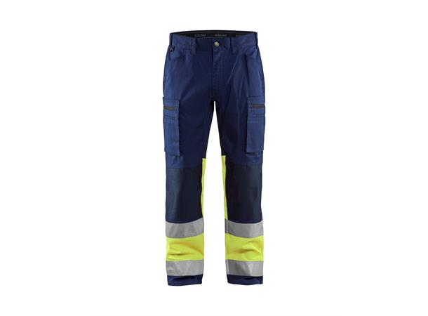 Blåkläder Bukse varsel stretch Marineblå/Gul C146