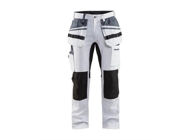 Blåkläder Malerbukse med stretchpaneler Hvit, str.C48