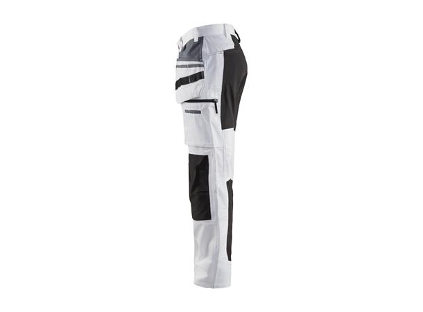 Blåkläder Malerbukse med stretchpaneler Hvit, str.C48