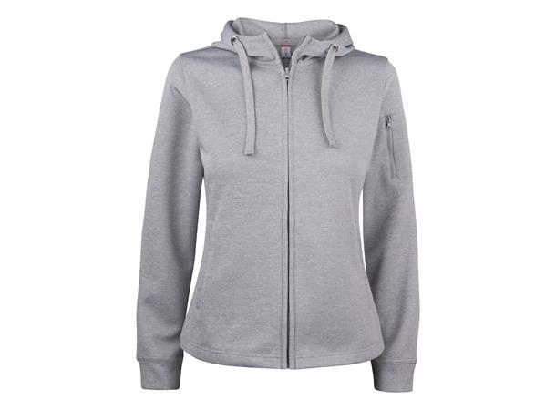 Clique Basic Active hood full zip DAME Gråmelert M