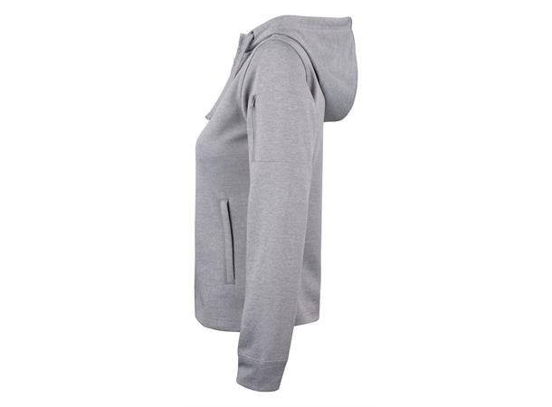 Clique Basic Active hood full zip DAME Gråmelert M