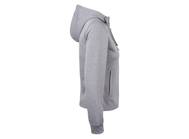 Clique Basic Active hood full zip DAME Gråmelert M