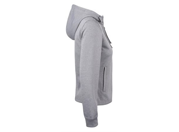 Clique Basic Active hood full zip DAME Gråmelert M