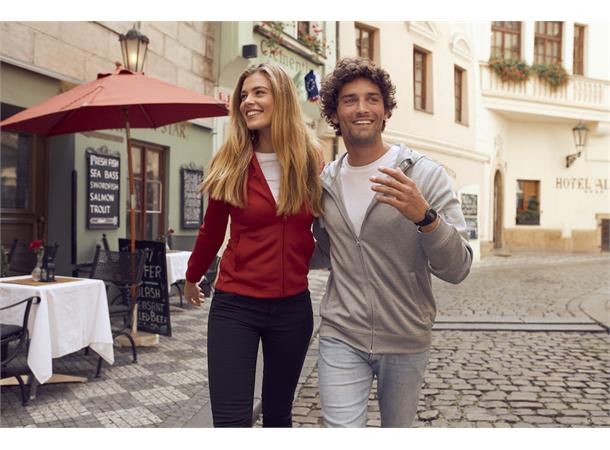 Clique Basic Active hood full zip DAME Gråmelert M