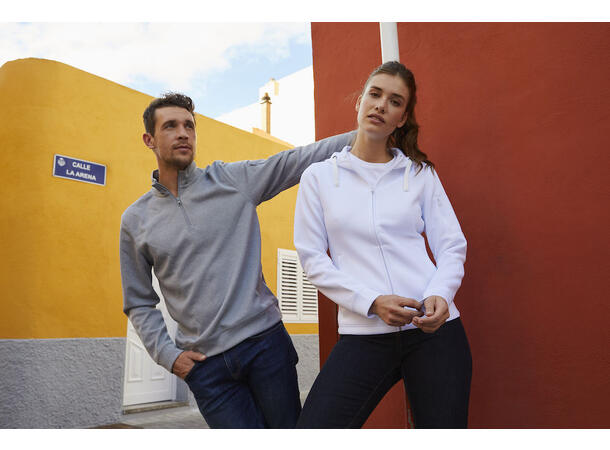 Clique Basic Active hood full zip DAME Gråmelert M