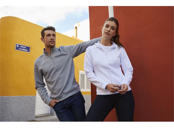 Clique Basic Active hood full zip DAME Gråmelert M