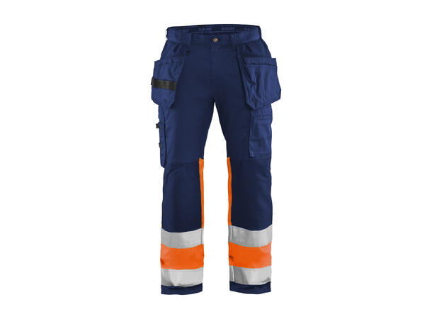 Blåkläder 1558 Håndverksbukse Varsel Marineblå/Oransje D92