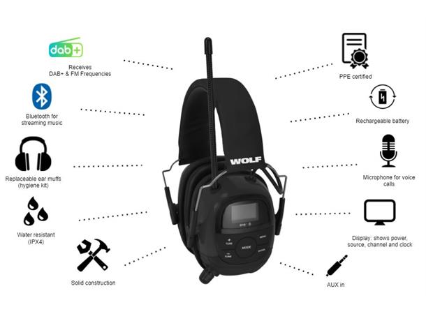 Wolf Headset Pro DAB+/Bluetooth