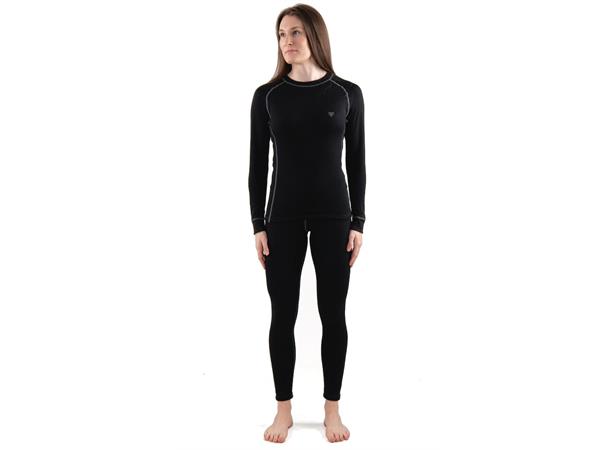 Termo Ullsett Round Neck + Long Johns W Svart L