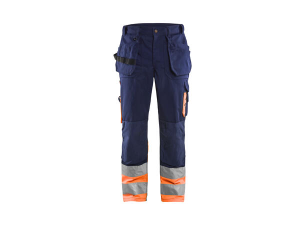 Blåkläder 1529 Håndverksbukse Varsel Marineblå/Oransje D92