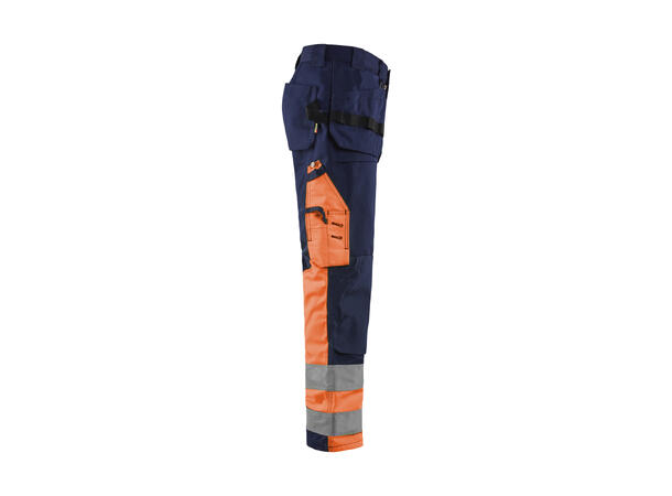 Blåkläder 1529 Håndverksbukse Varsel Marineblå/Oransje D92