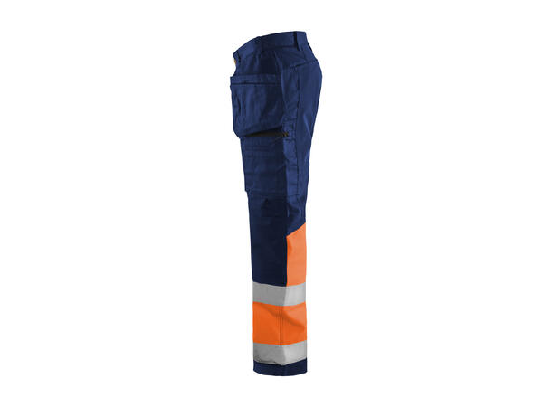 Blåkläder 1558 Håndverksbukse Varsel Marineblå/Oransje C58