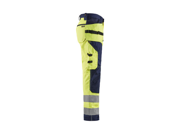 Blåkläder 1568 Håndverksbukse Varsel Gul/Marineblå C48