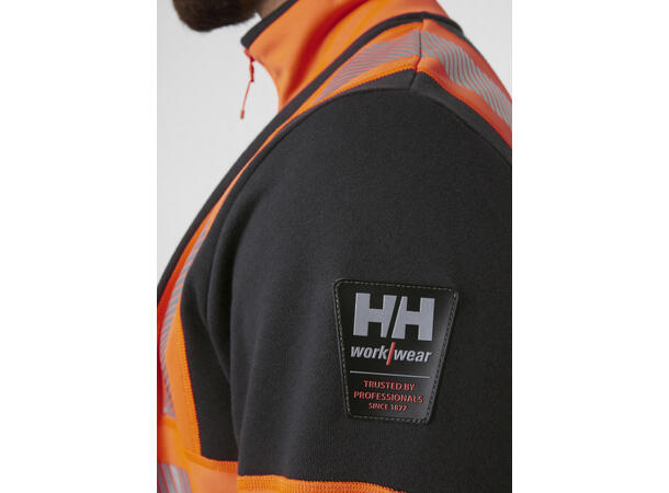 Helly Hansen ICU genser med glidelås HiVis Oransje/Grå XS