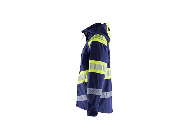 Blåkläder Hivis softshell jakke Kl.1 Marineblå/Gul, str.4XL