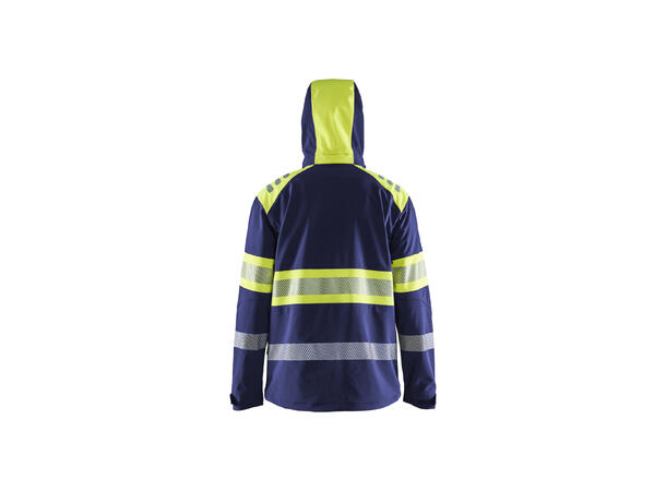 Blåkläder Hivis softshell jakke Kl.1 Marineblå/Gul, str.4XL
