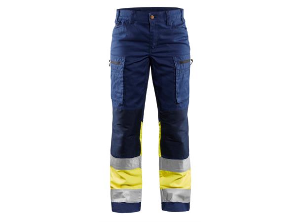 Blåkläder Varselbukse med stretch Marineblå/Gul, str.C34, dame