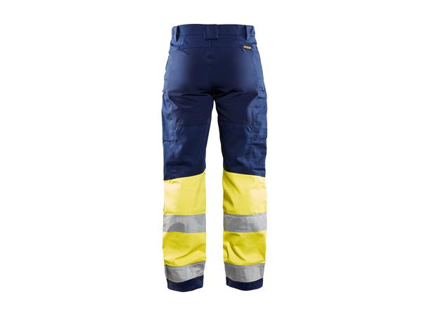 Blåkläder Varselbukse med stretch Marineblå/Gul, str.C34, dame