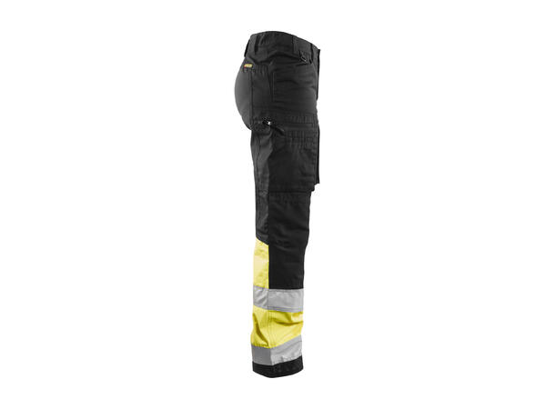 Blåkläder Varselbukse med stretch Svart/Gul, str.C50, dame