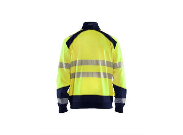 Blåkläder Varsel genser med hel glidelås Gul/Marineblå, str.4XL