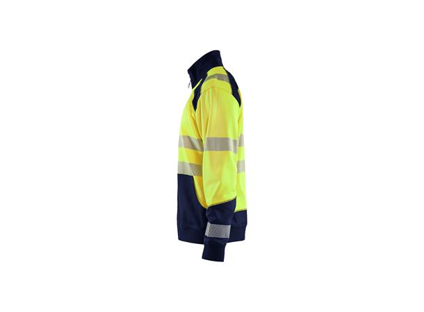 Blåkläder Varsel genser med hel glidelås Gul/Marineblå, str.4XL