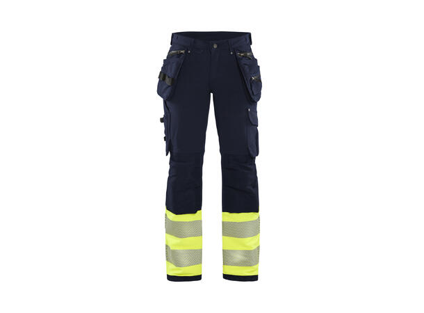 Blåkläder Varselbukse 4-veisstretch Marineblå/Gul, str.D20, dame