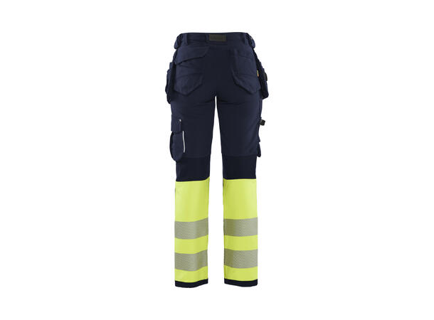 Blåkläder Varselbukse 4-veisstretch Marineblå/Gul, str.D20, dame