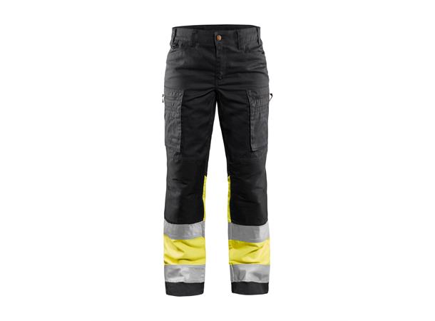 Blåkläder Varselbukse med stretch Svart/Gul, str.D19, dame