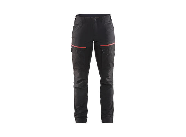 Blåkläder Servicebukse Svart/Rød, str.C38, dame
