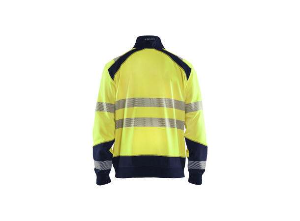 Blåkläder genser med halv glidelås Gul/Marineblå, str.XL, varsel