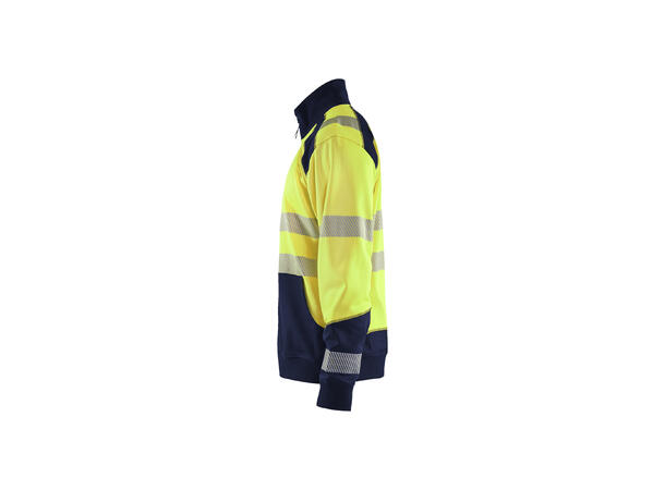 Blåkläder genser med halv glidelås Gul/Marineblå, str.XL, varsel