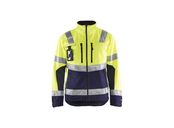 Blåkläder 4900 Softshelljakke Varsel Gul/Marineblå XXXL