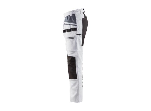 Blåkläder Malerbukse med stretchpaneler Hvit, str.C32, dame