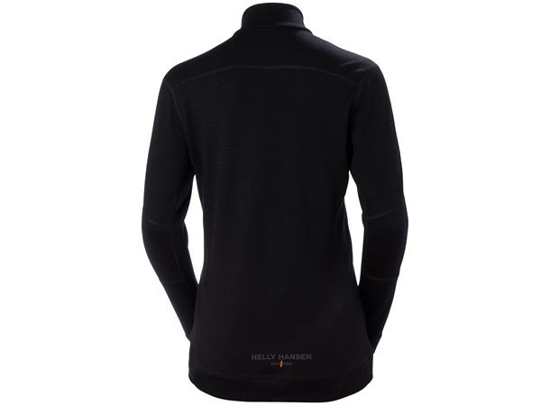 Helly Hansen W Lifa Merino genser Svart, str.M med 1/2 glidelås