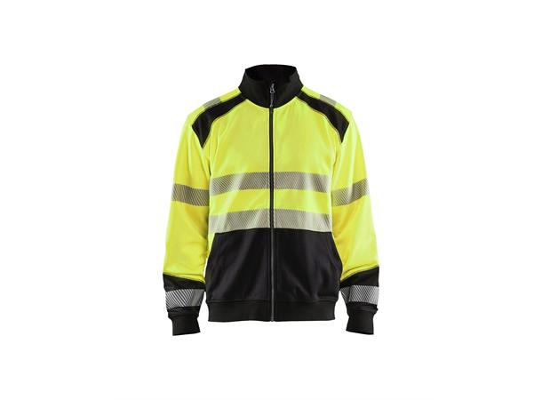 Blåkläder Varsel genser med hel glidelås Gul/Svart, str.4XL