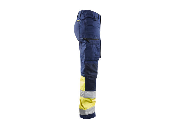 Blåkläder Varselbukse med stretch Marineblå/Gul, str.C32, dame