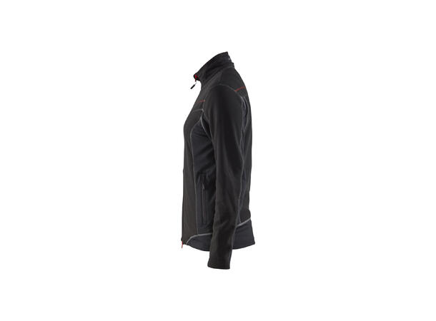 Blåkläder Jakke microfleece Svart/Rød, str.XS, dame