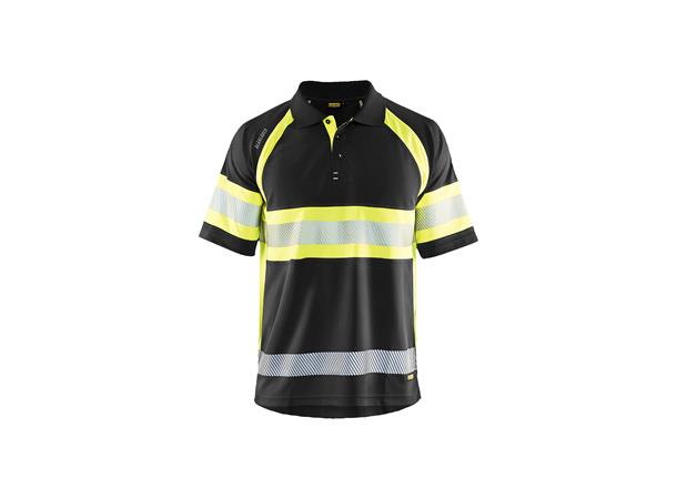 Blåkläder Skjorte Polo synlig Kl. 1 Svart/Gul, str.M