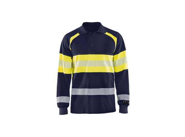 Blåkläder polo Multinorm Marineblå/Gul, str.L