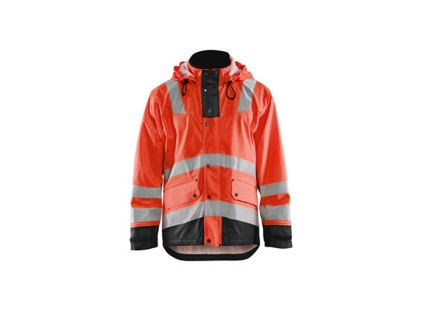 Blåkläder 4302 Regnjakke Varsel Level 2 HiVis Rød M