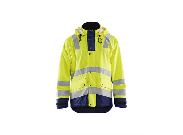 Blåkläder Regnjakke varsel kl 3 Level 2 Gul/Marineblå, str.4XL