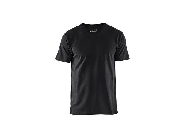 Blåkläder T-Skjorte V-Hals Svart, str.4XL