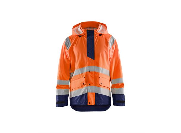 Blåkläder Regnjakke Varsel level 1 Oransje/Marineblå, str.4XL