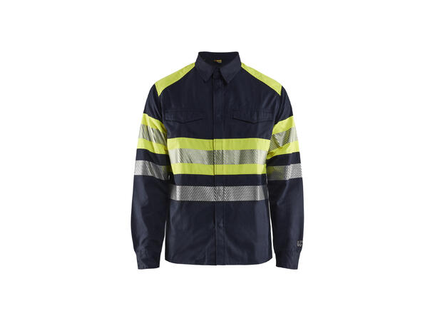 Blåkläder Skjorte Multinorm Marineblå/Gul, str.XXXL