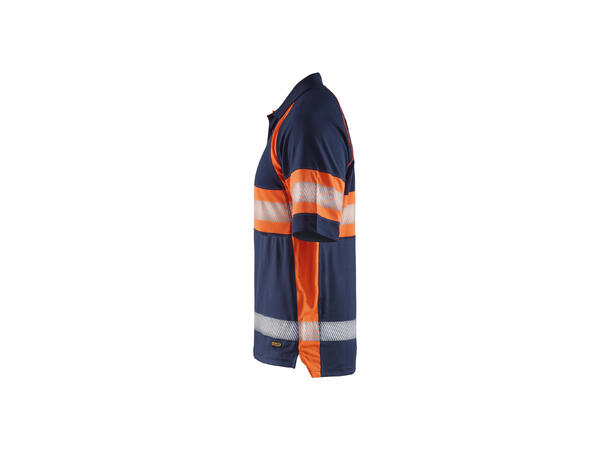 Blåkläder Skjorte Polo synlig Kl. 1 Marineblå/Oransje, str.4XL
