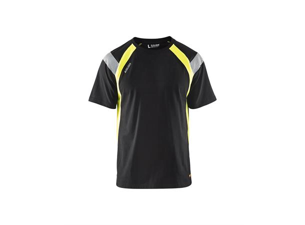 Blåkläder T-skjorte varsel Svart/Gul, str.4XL