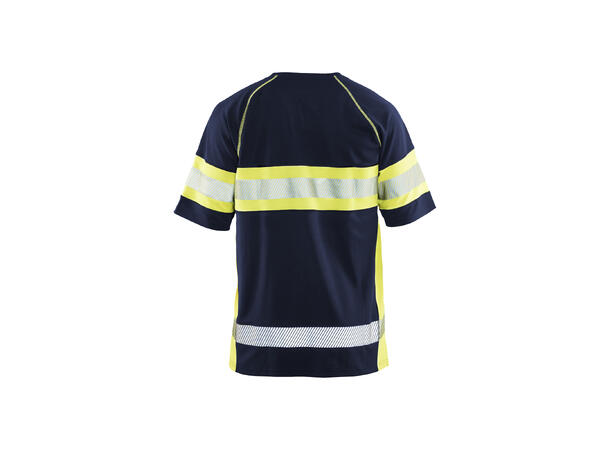 Blåkläder 3337 T-skjorte Varsel Marineblå/Gul 4XL