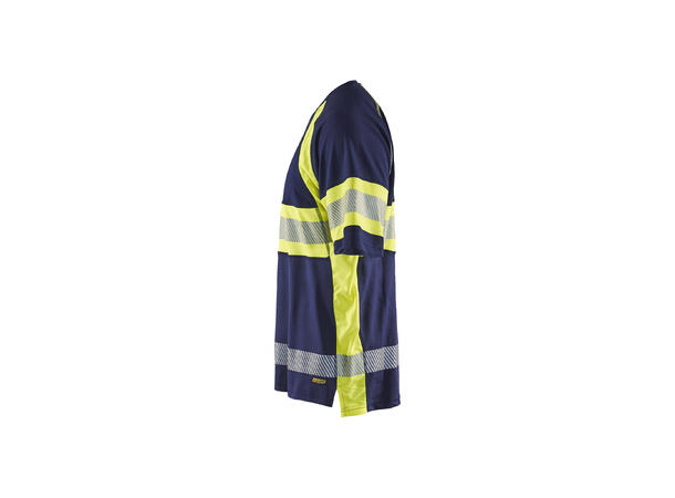 Blåkläder 3337 T-skjorte Varsel Marineblå/Gul 4XL
